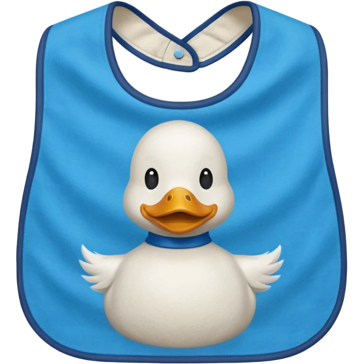 Blue bib with duck print emoji