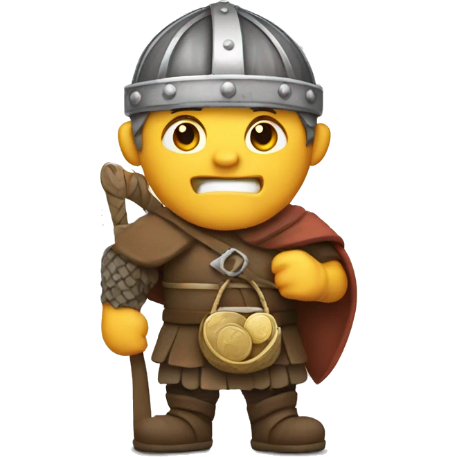 Viking holding a bag of coins  emoji
