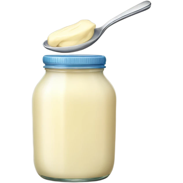 Jar of mayonnaise with spoon emoji