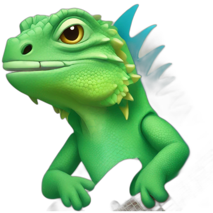Iguana playin blues  emoji