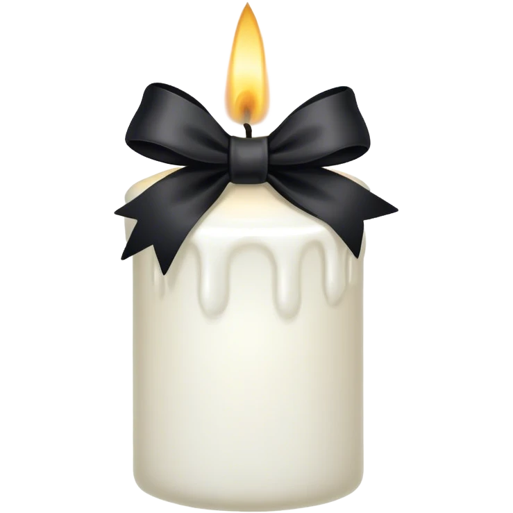 Withe candle with black bow emoji