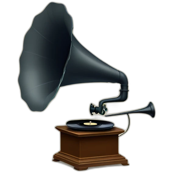 cartoon vintage gramophone emoji