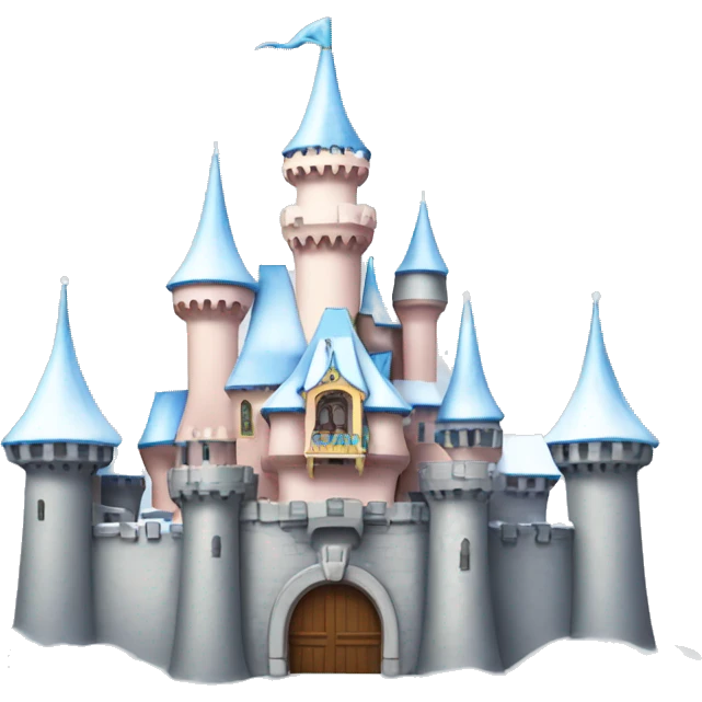 Disneyland castle with snow on roof emoji