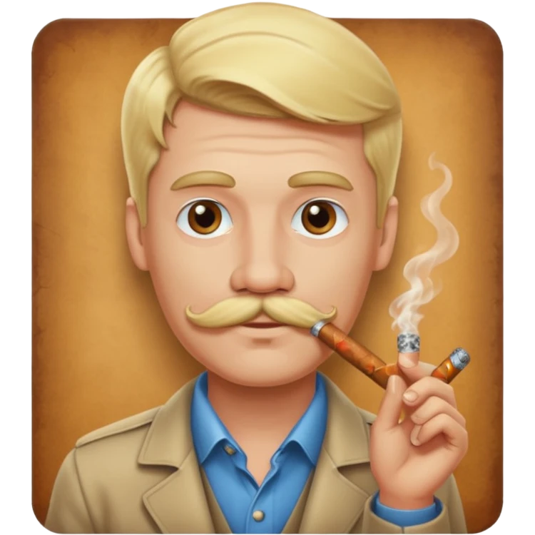 Blond guy with mustache and cigarrera emoji