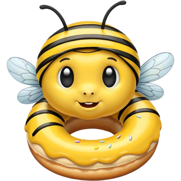 Bumble bee with a dohnut headband emoji
