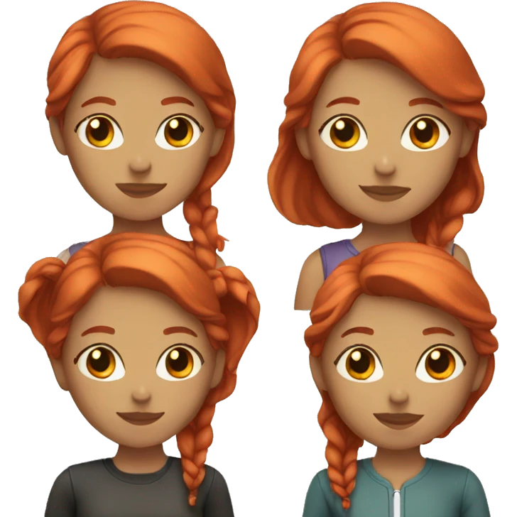 Two girls with red hair emoji