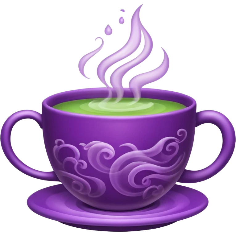 Berry green tea in a steaming cup emoji