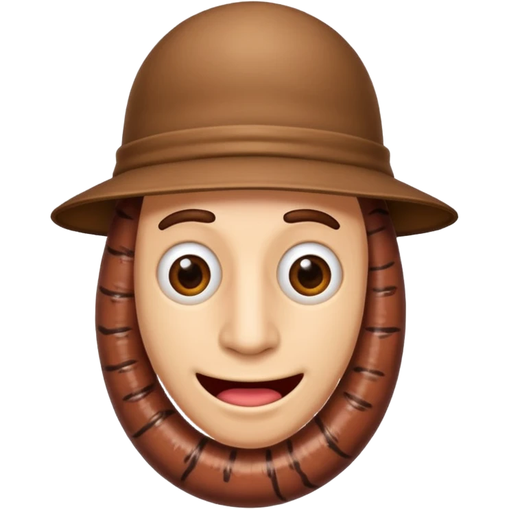 Homme déguisé en vers de terre emoji