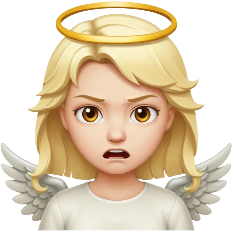 Angry blonde angel emoji