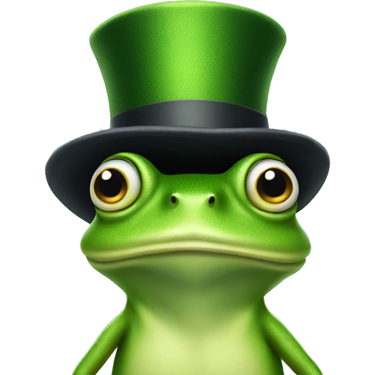 Frog with a top hat emoji