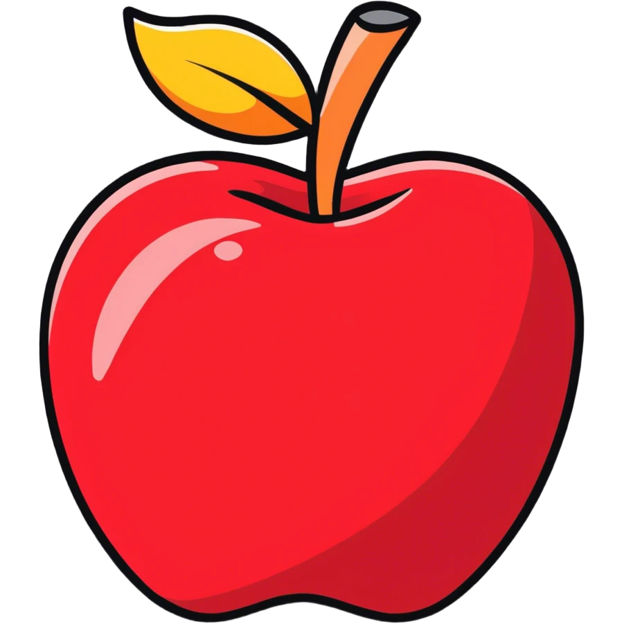 Apple logo in glitter red emoji