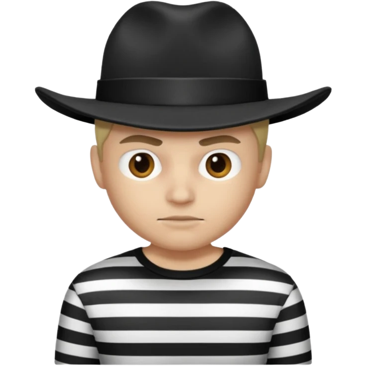 Bandit with black and white shirt  emoji