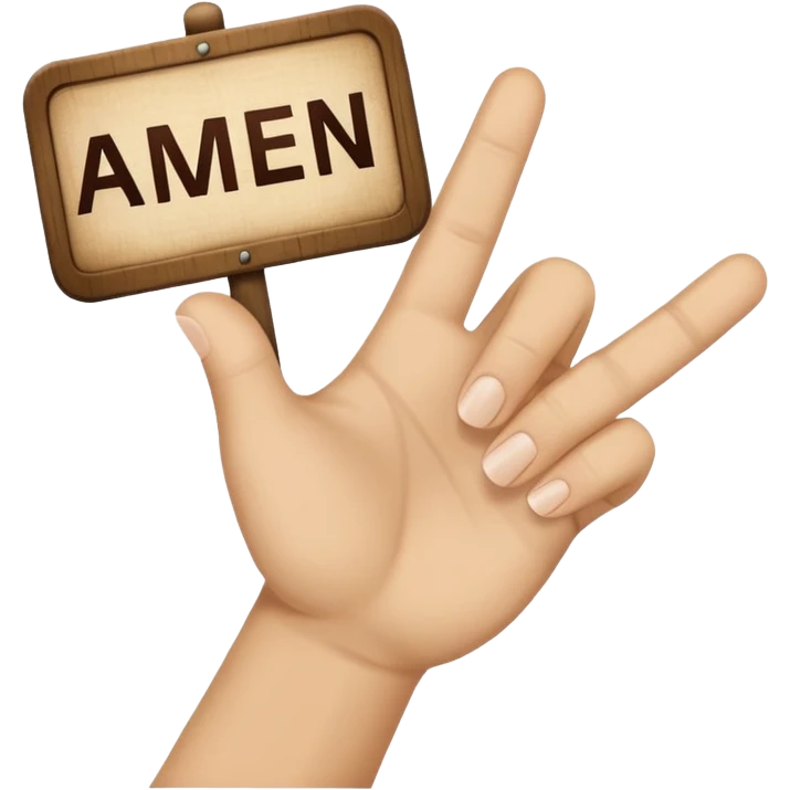 hand holding a sign "amen" emoji