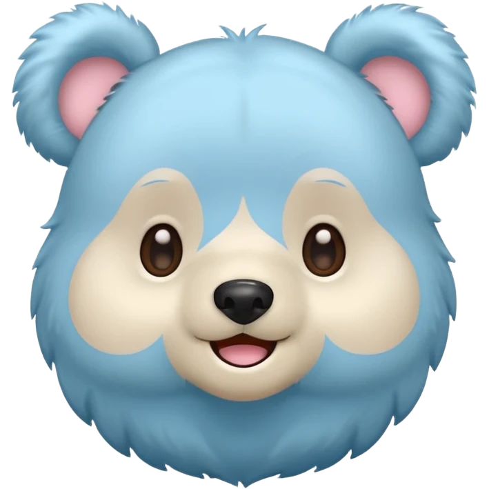 Cute pastel chibi bear emoji sticker, round face, big eyes, simple lines, 1:1 icon, no text emoji