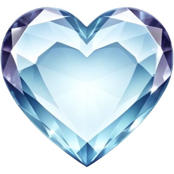 Shiny sparkly glass crystal heart emoji