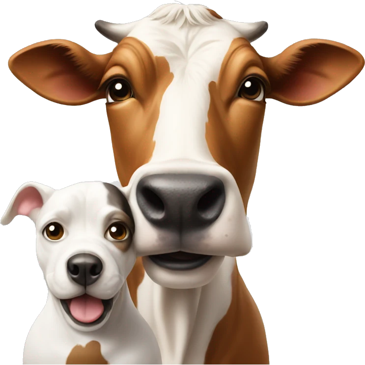 Cow with a dog emoji