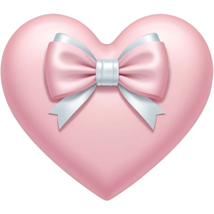 Pastel pink heart with white bow emoji