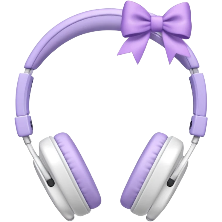 white headphones with lavender bows on the side emoji