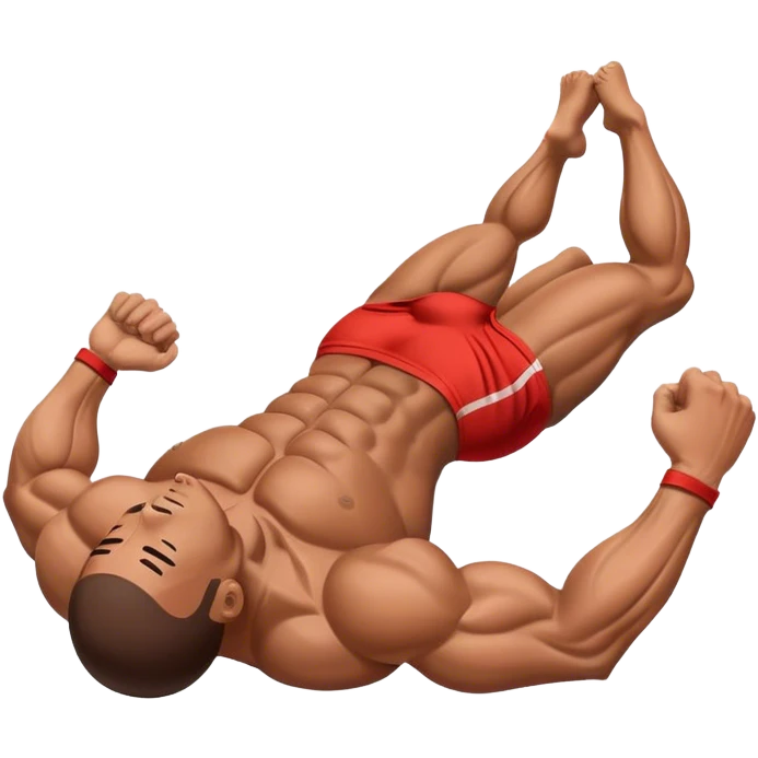 bodybuilder laying down abs exercise emoji