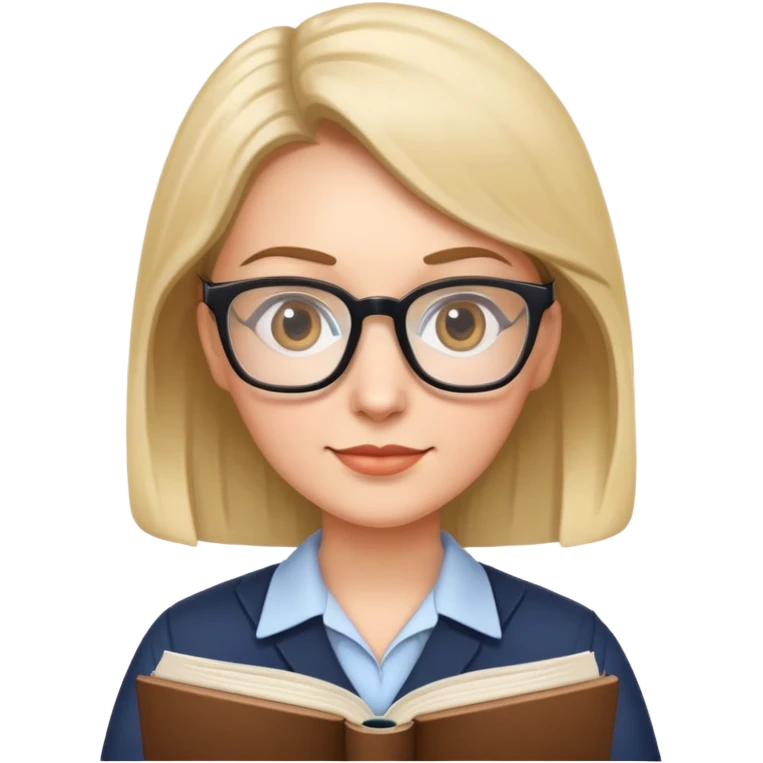 teacher with glasses and book emoji