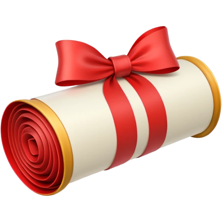 diploma rolled up with a ribbon emoji