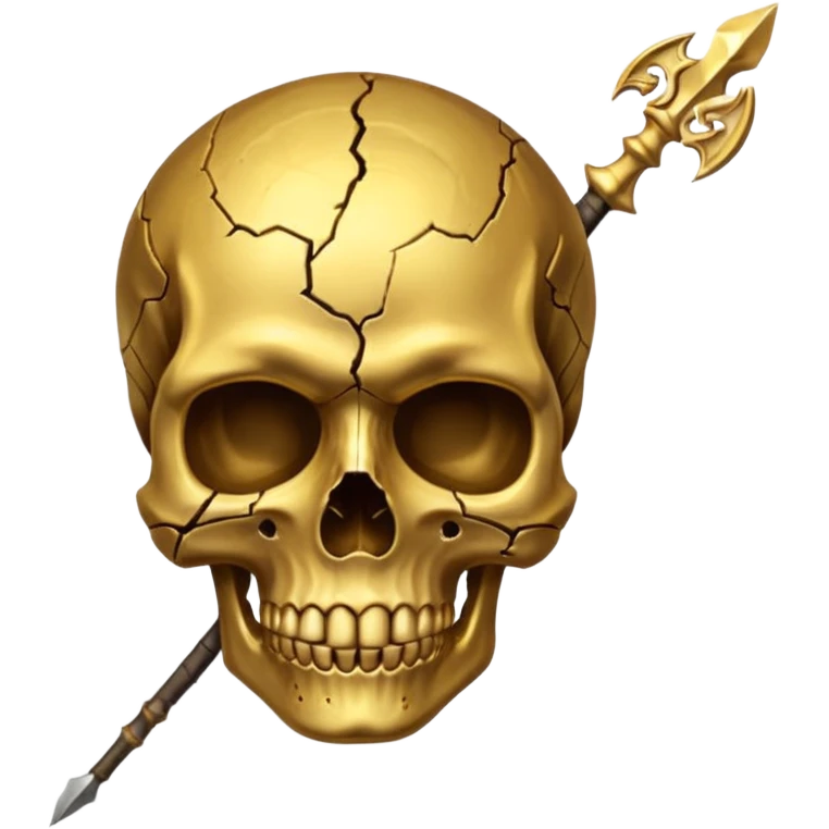 broken gold skull with a spear emoji