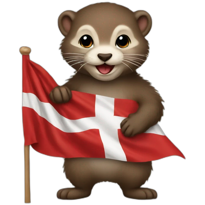mink holding danish flag emoji