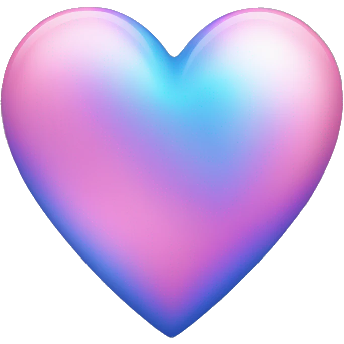 Iridescent Blue and pink heart emoji