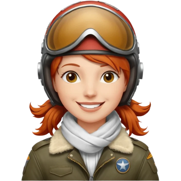 renard aviateur, casque en cuir, écharpe blanche, blouson aviateur emoji