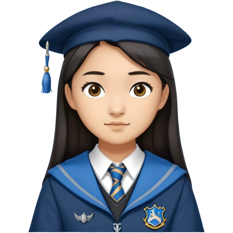 Cho Chang in harry potter, wear hogwarts Ravenclaw uniform emoji