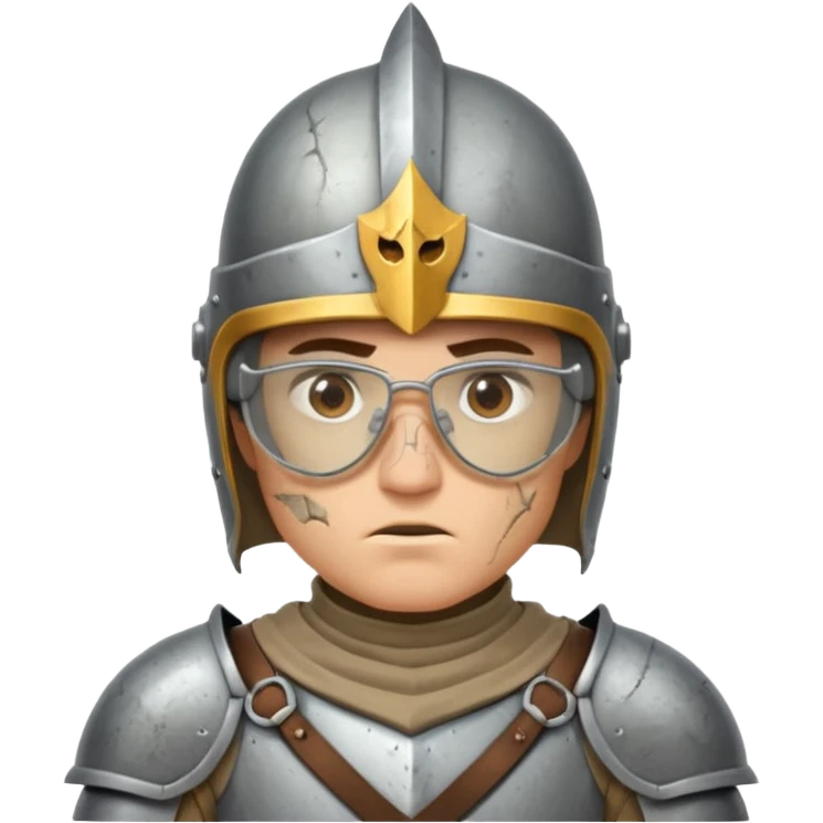 Knights with Glasses: Knight with cracked lenses after battle



















 emoji