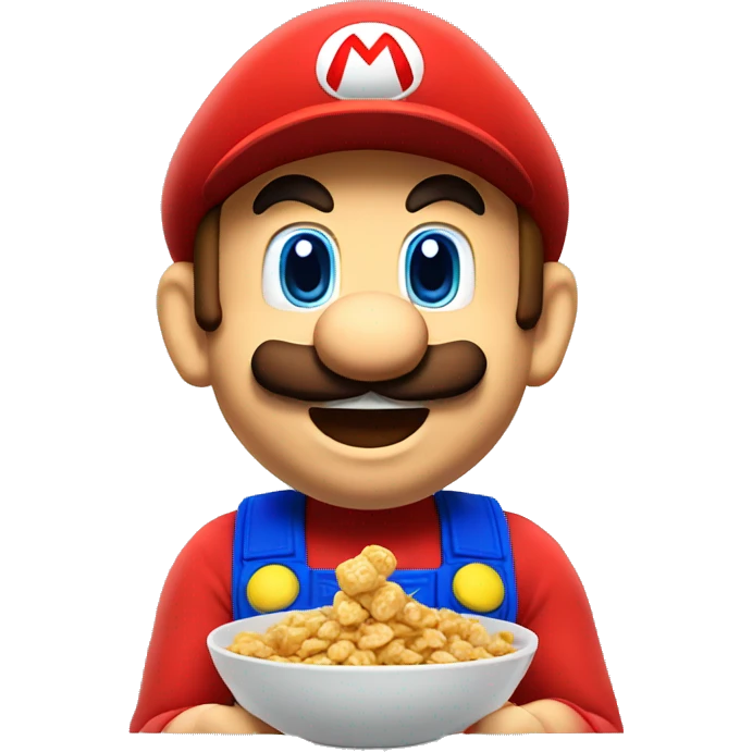 Mario eating cereals emoji