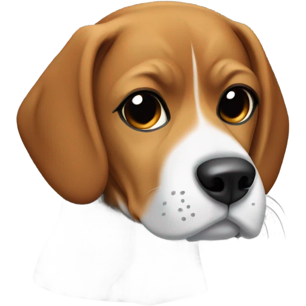 a brown and black beagle wearing a sleep mask on top of its head  emoji