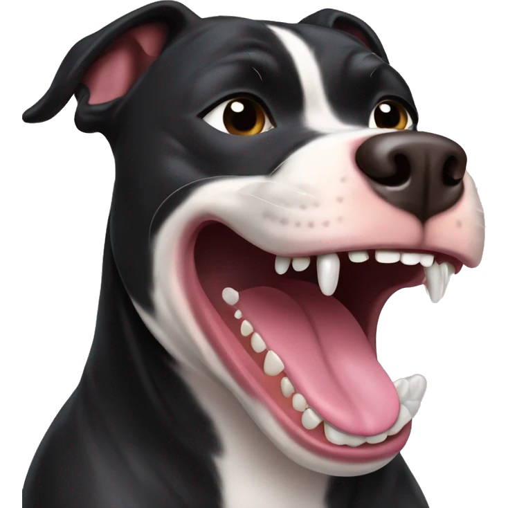 black pitbull flossing teeth emoji