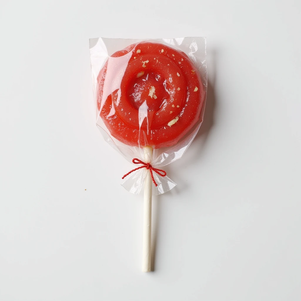realistic lollipop, in a wrapper, photorealistic style emoji