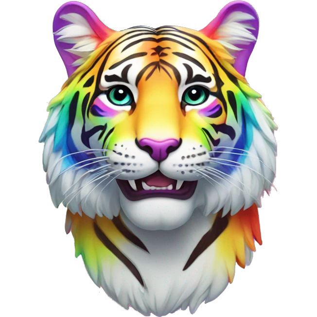 lisa frank rainbow tiger emoji