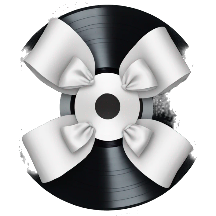  vinyl record with white bow emoji