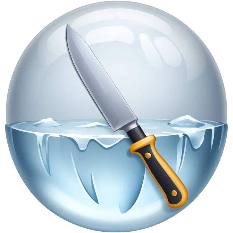 knife stuck in a ice ball emoji