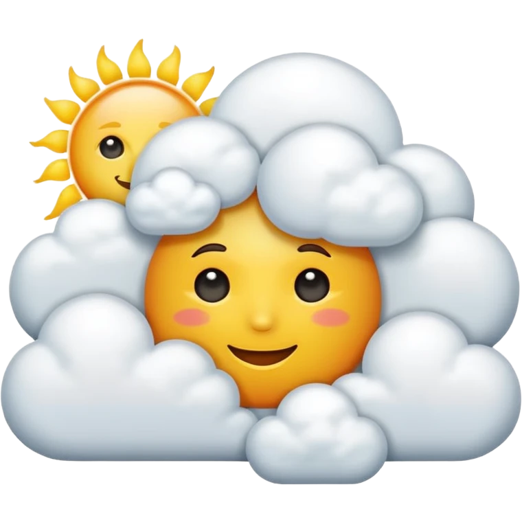 sun behind cloud in iphone style emoji