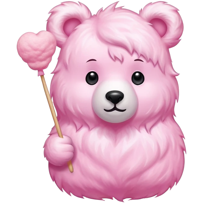Bear-shaped cotton candy, cute animal cotton candy emoji