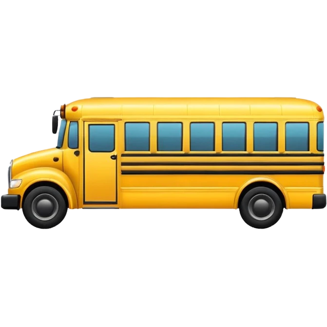 school bus side view shiny emoji