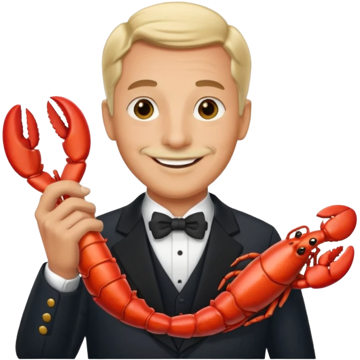 Alfred the butler from batman with a lobster claw emoji