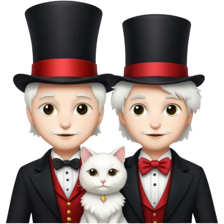 magician couple and their pet cat emoji
