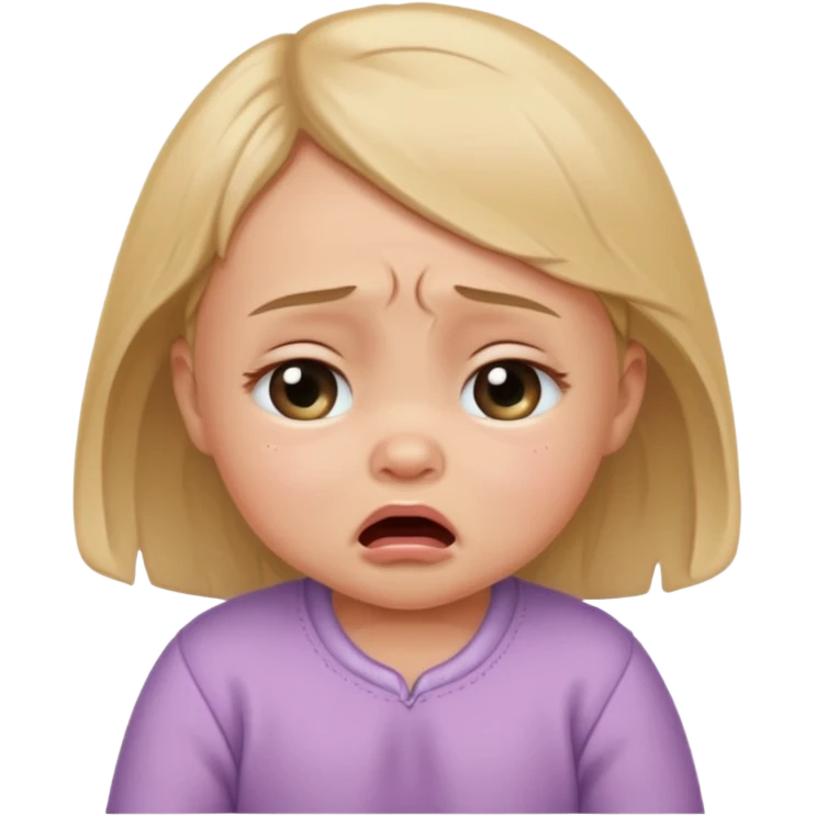 a portrait of small crying baby gỉrl emoji