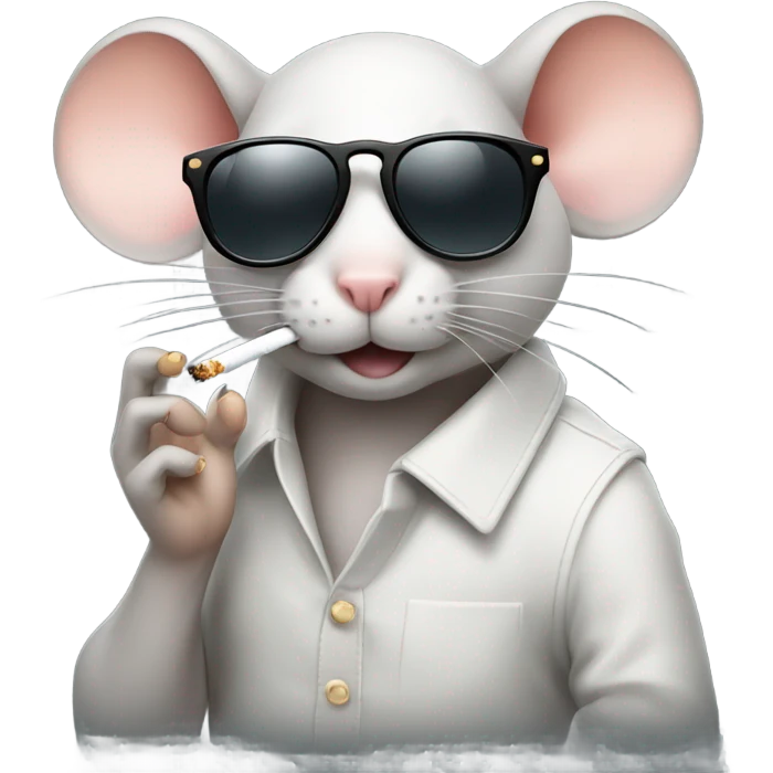 Mouse smoking a cigarette and wearing sunglasses emoji