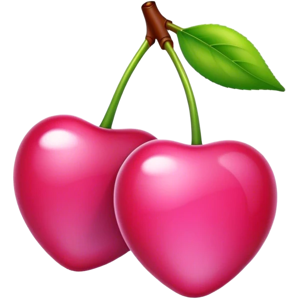 Pink cherry emoji