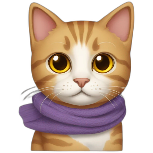 cat with scarf and harry potter scar emoji