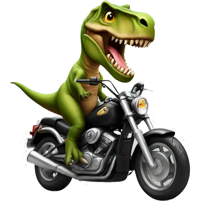 t-rex on a motorcycle emoji