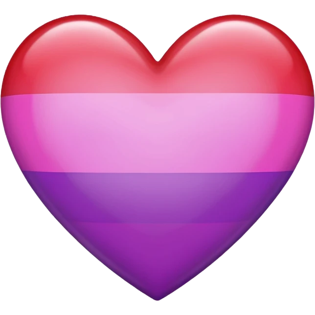 heart with lesbian pride flag colors emoji