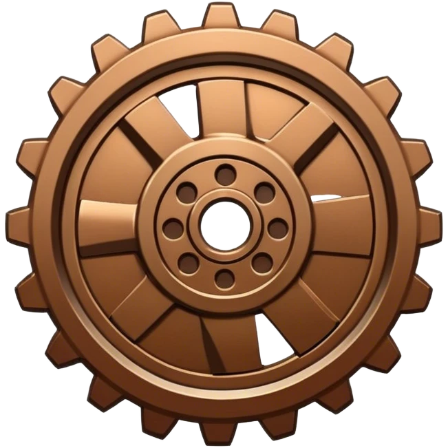 gear emblem brown emoji